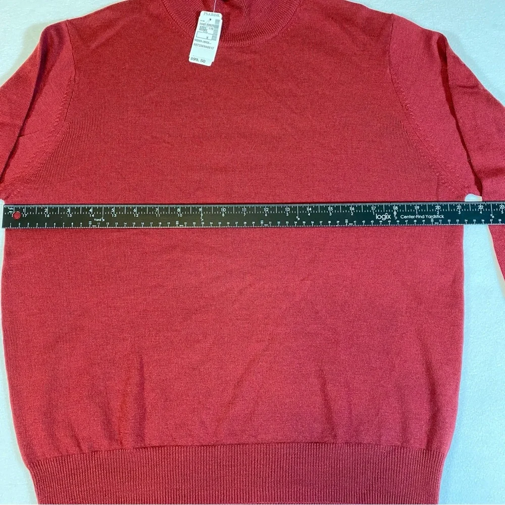 JOS A BANK Signature Collection Sweater Merino Wool Mock Neck Men’s Sz M Red NWT